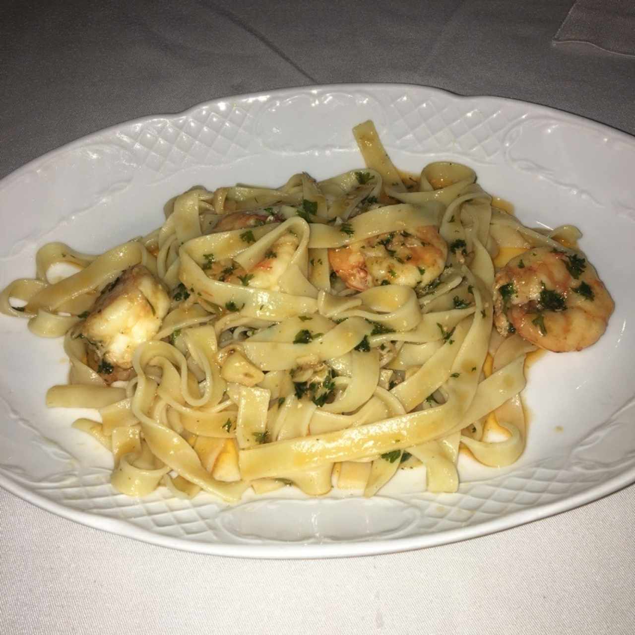 Fettucine al Olio con Langostinos