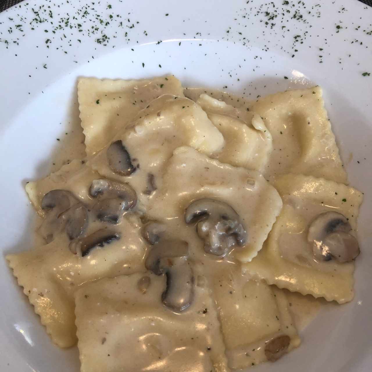 raviolis con hongos