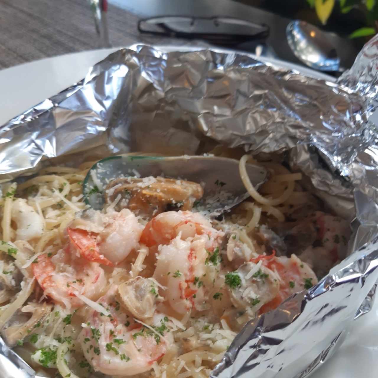 spaguetti mixtos mariscos