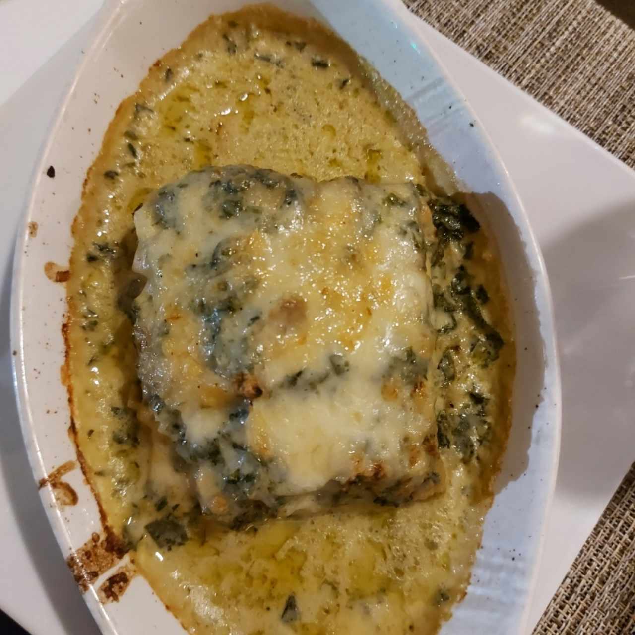 Lasagna de pollo y espinaca