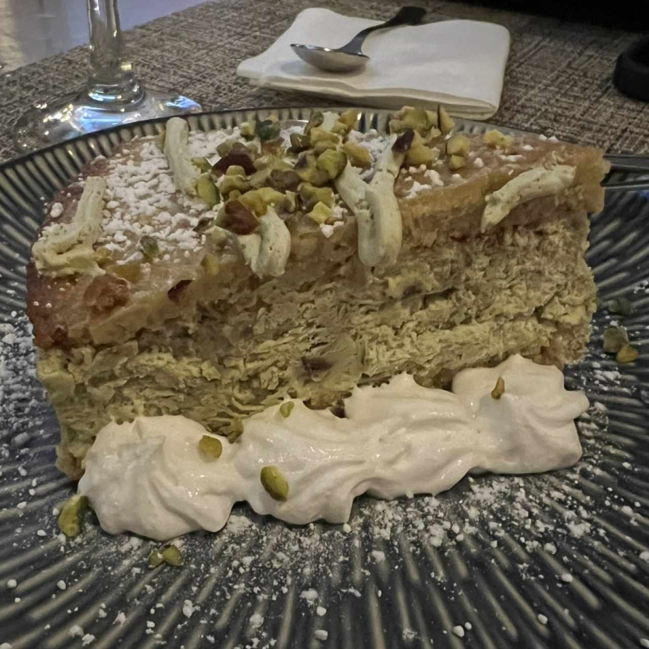 Pastel de ricotta y pistacho