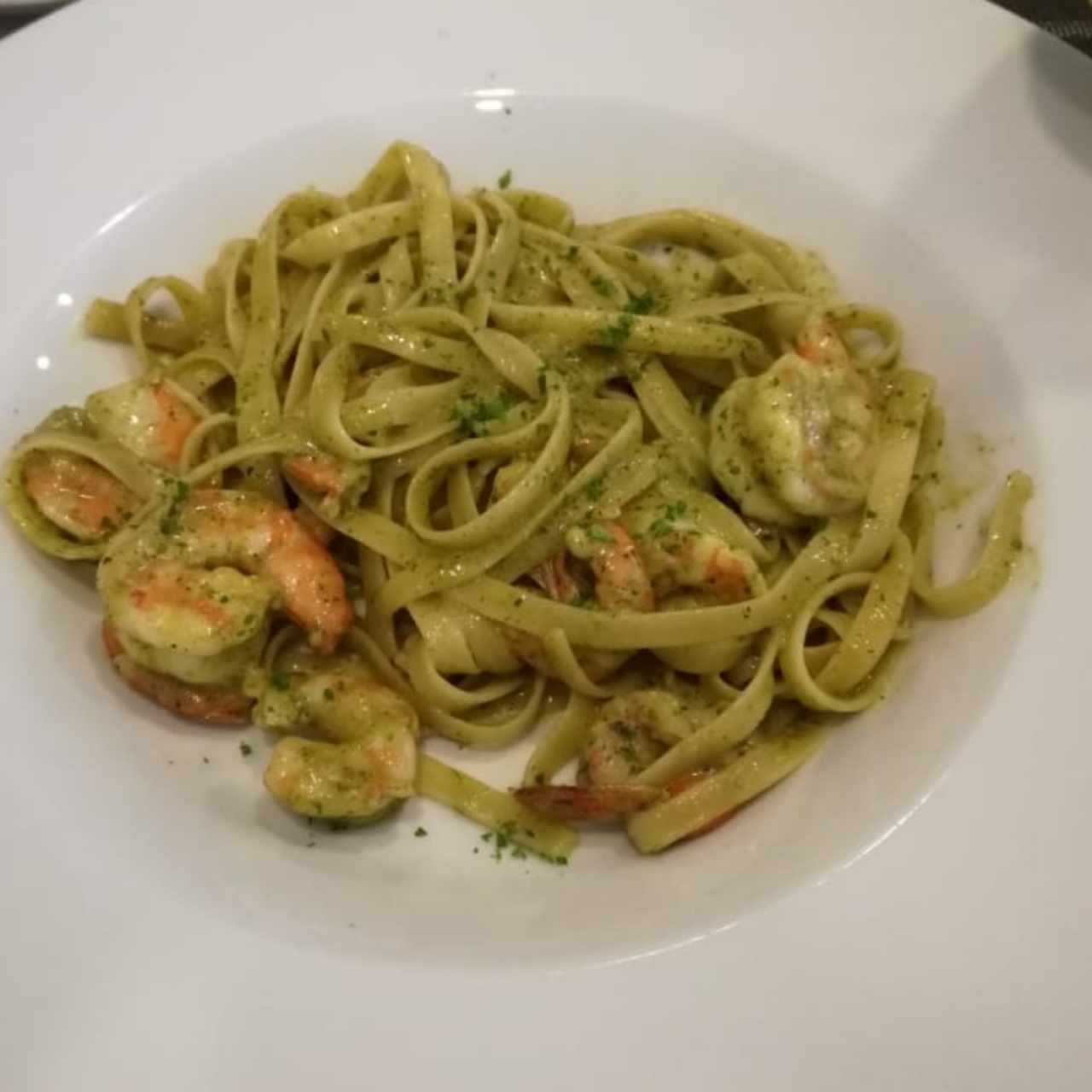 Pasta con camarones