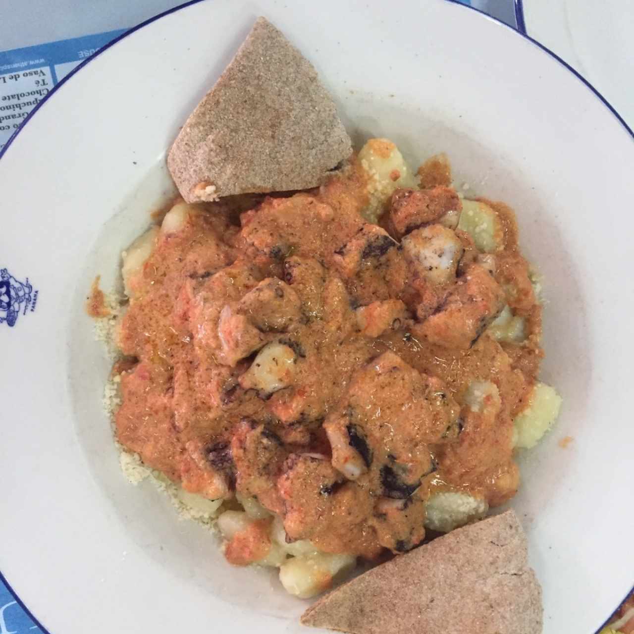 ñoquis con pulpo