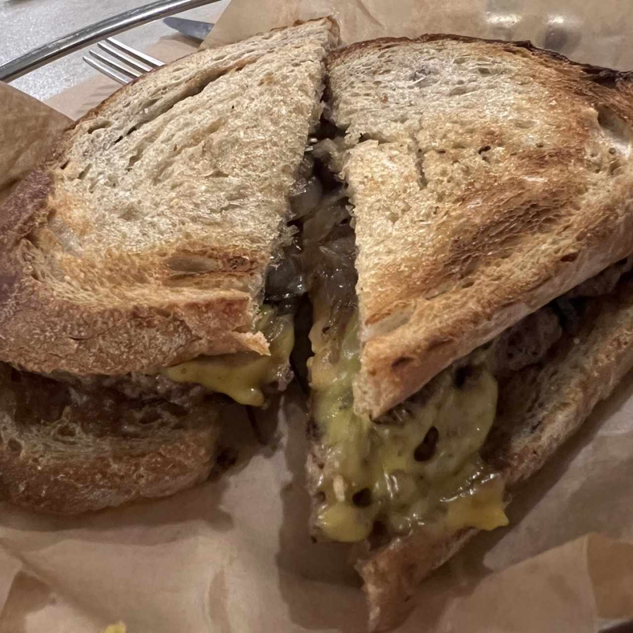 Patty melt burger 