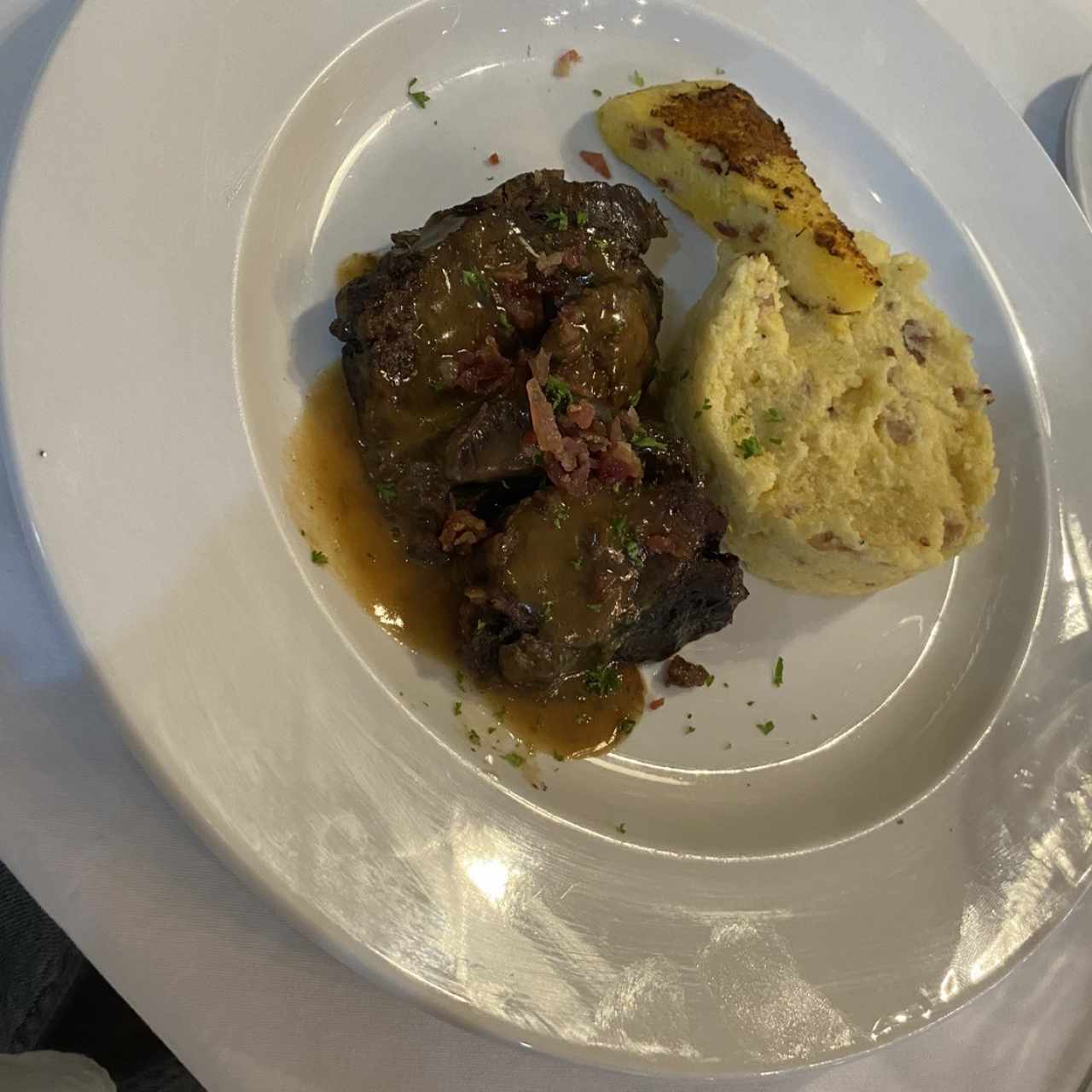 Beef cheeks and polenta