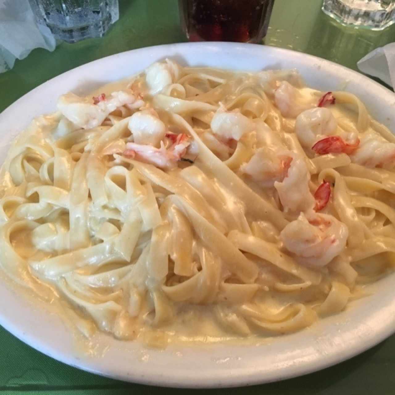 fetuccini alfredo con langostino