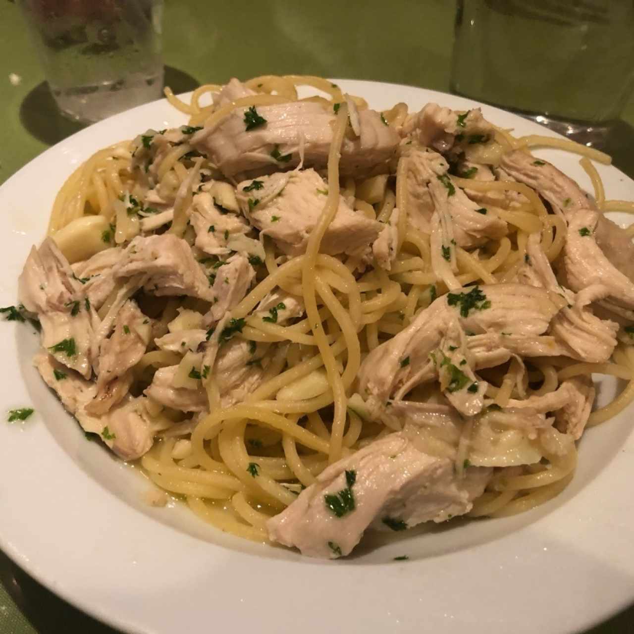 spaguetti pollo/óleo