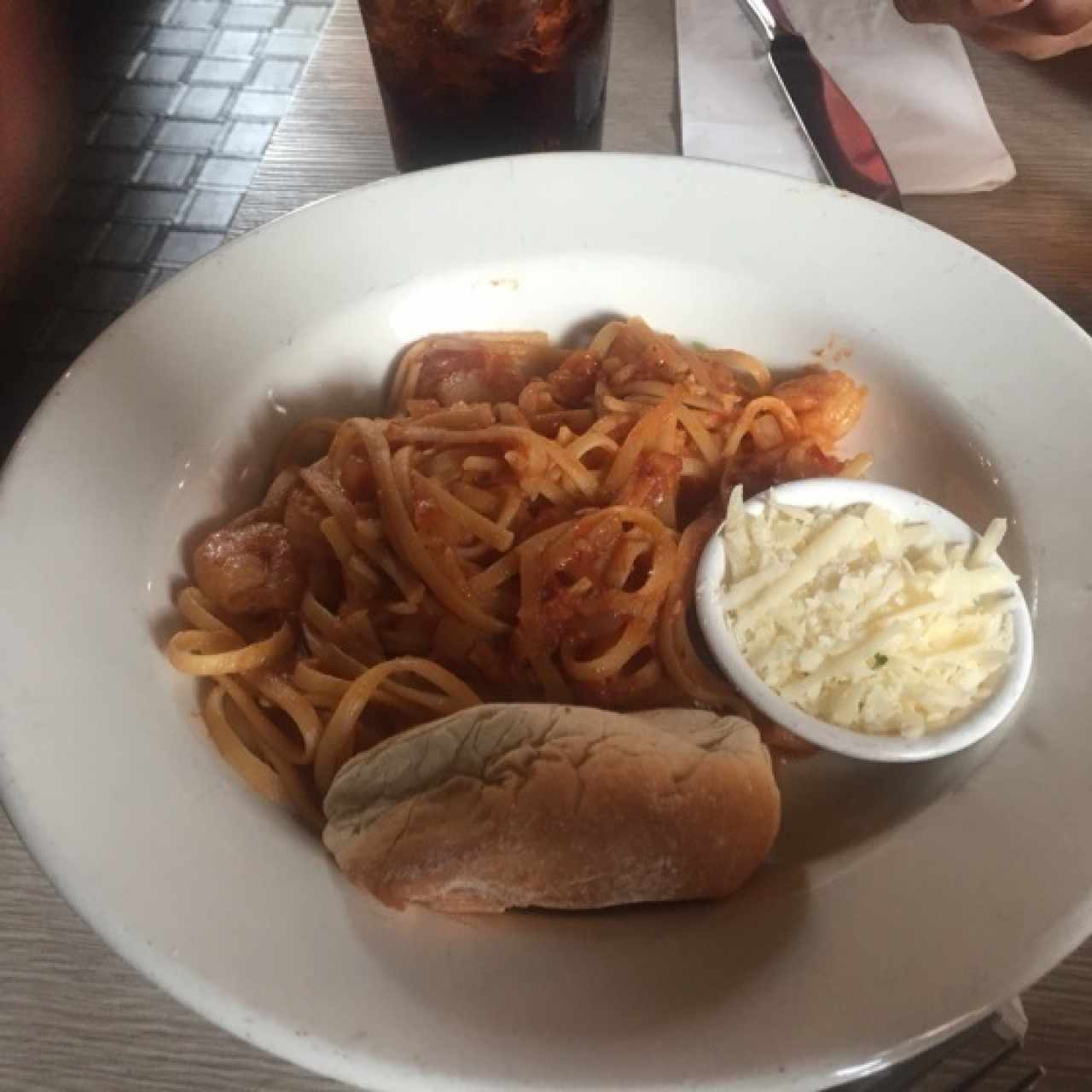 spaguetti con camarones