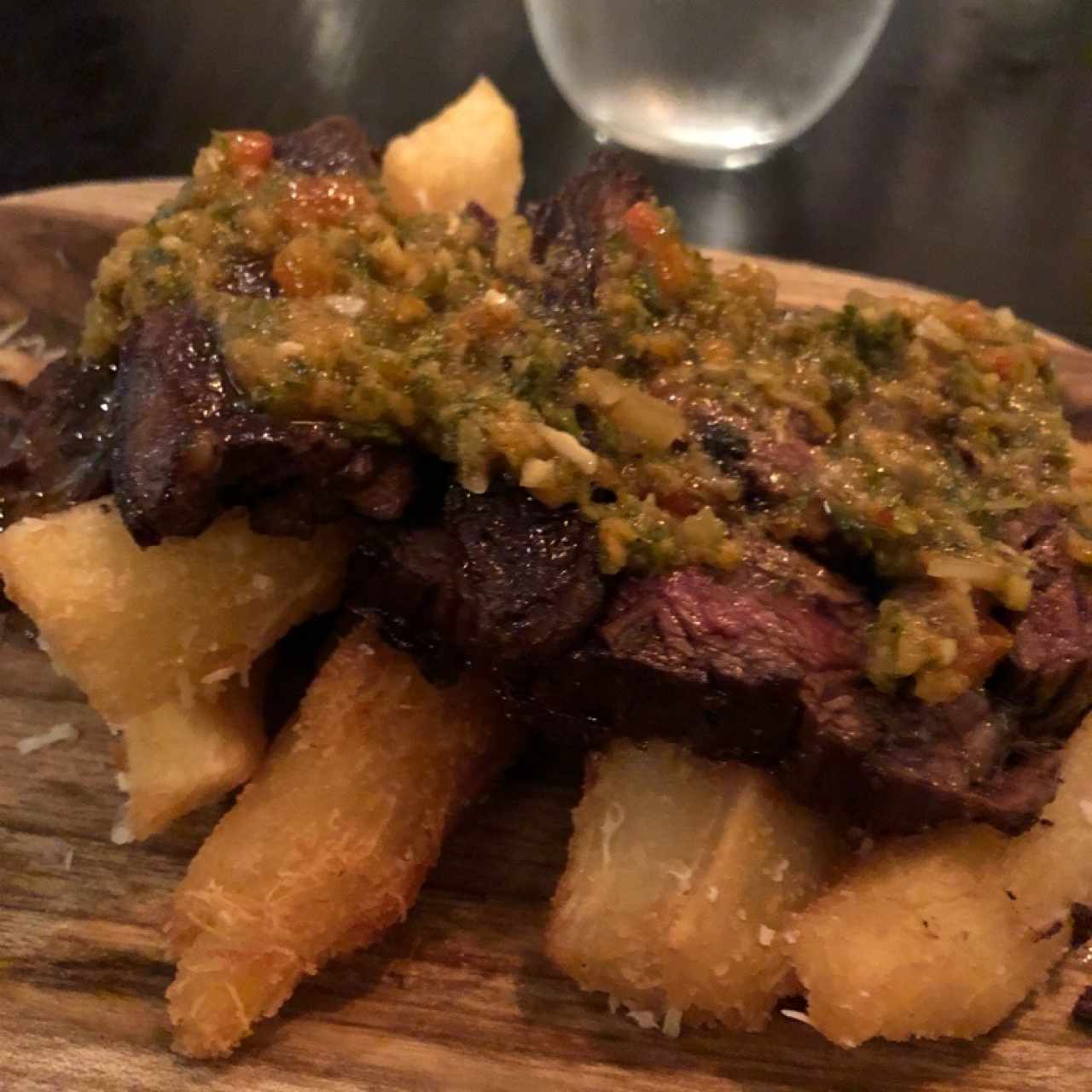 yuca con entraña