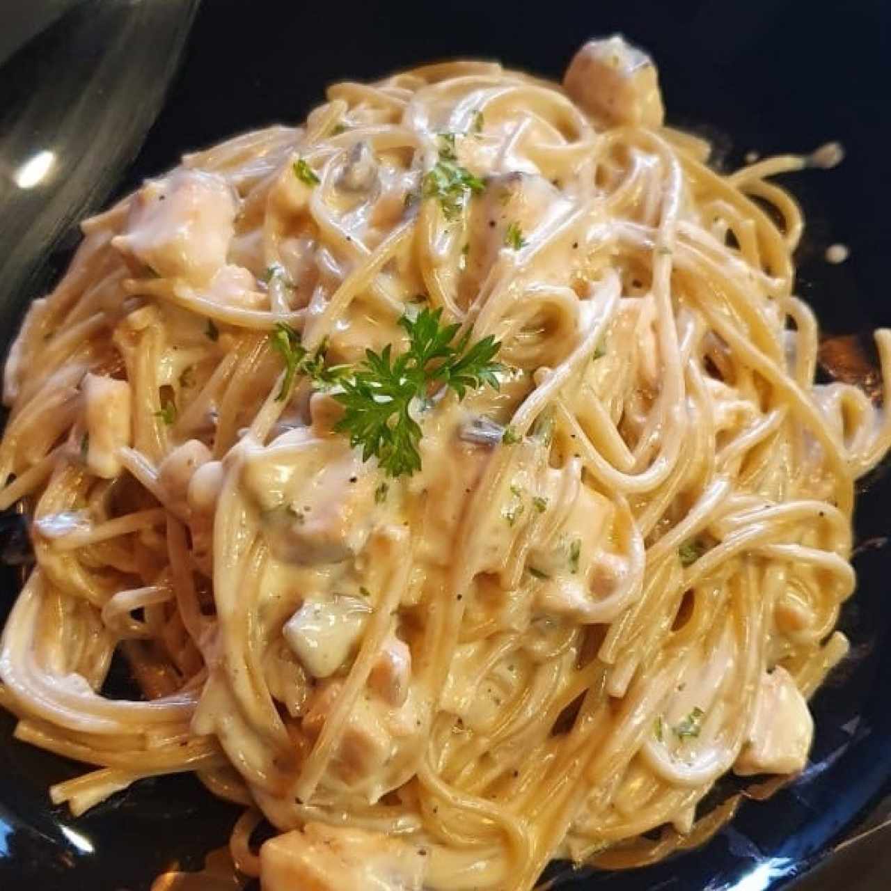 spaghetti salmón