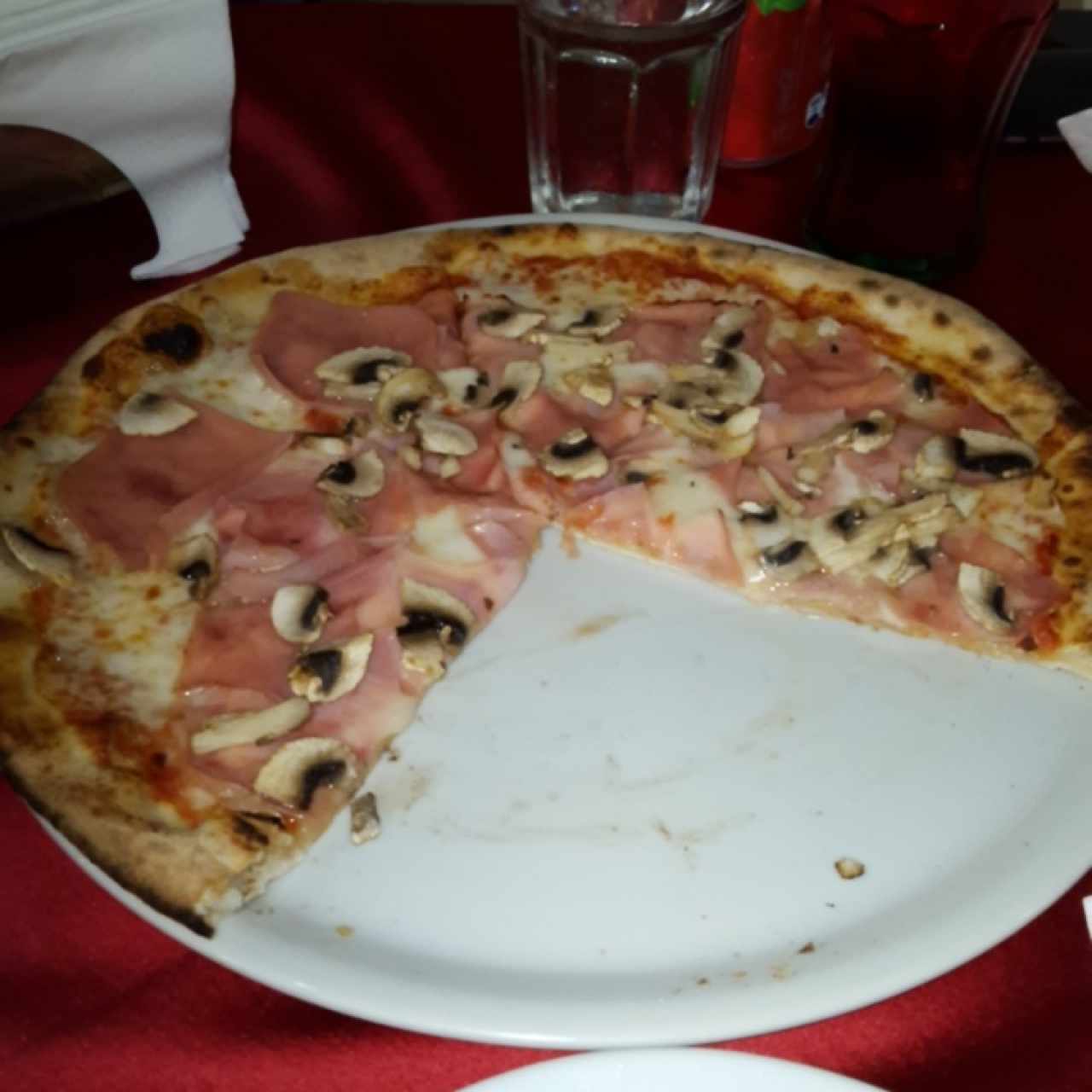 Pizza prosciutto e funghi