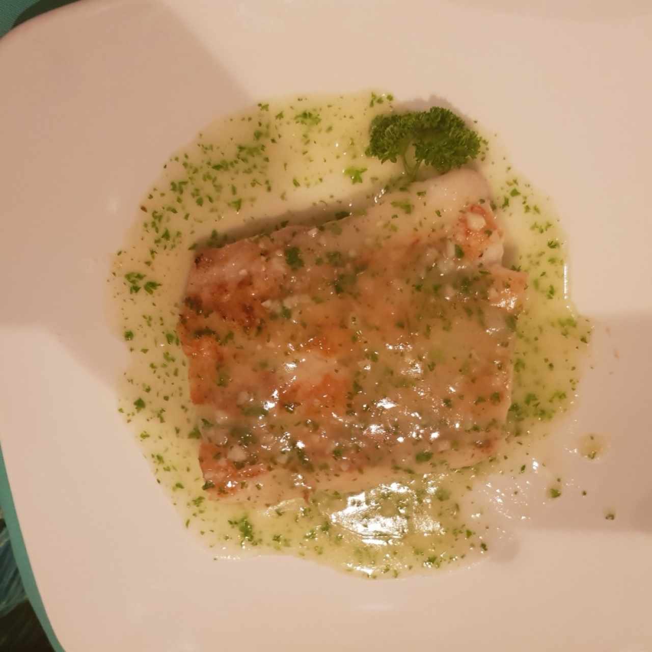 Corvina en salsa verde. Riquísimo 