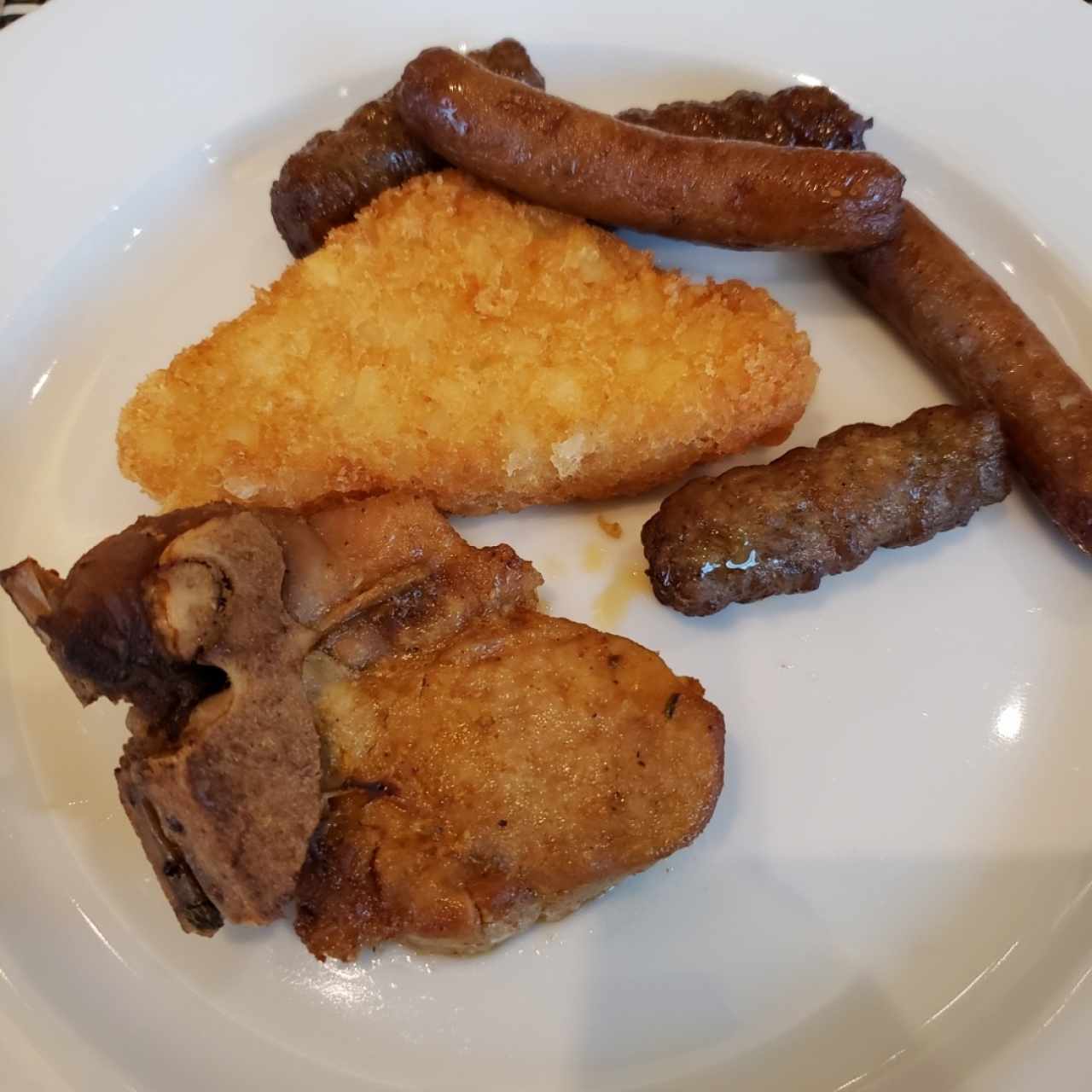 papas,soalchichas y puerco