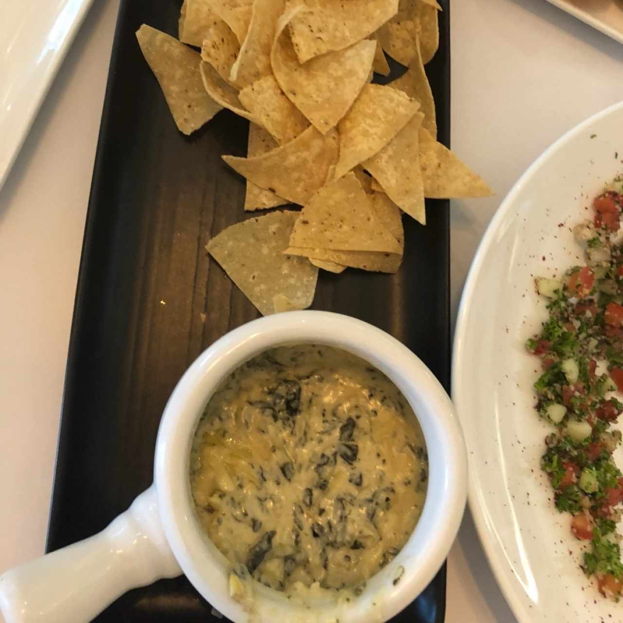 dip de espinaca y queso fundido