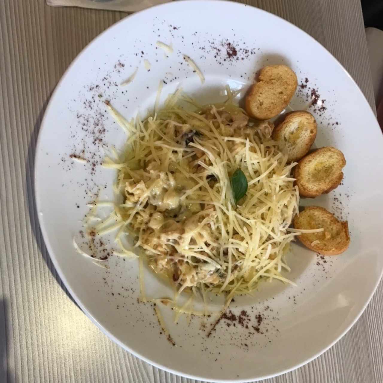 Fetuccini en salsa Blanca