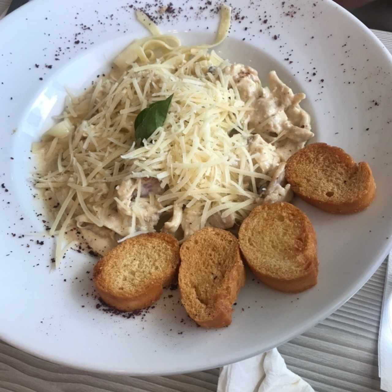 Fetuccini en salsa Blanca