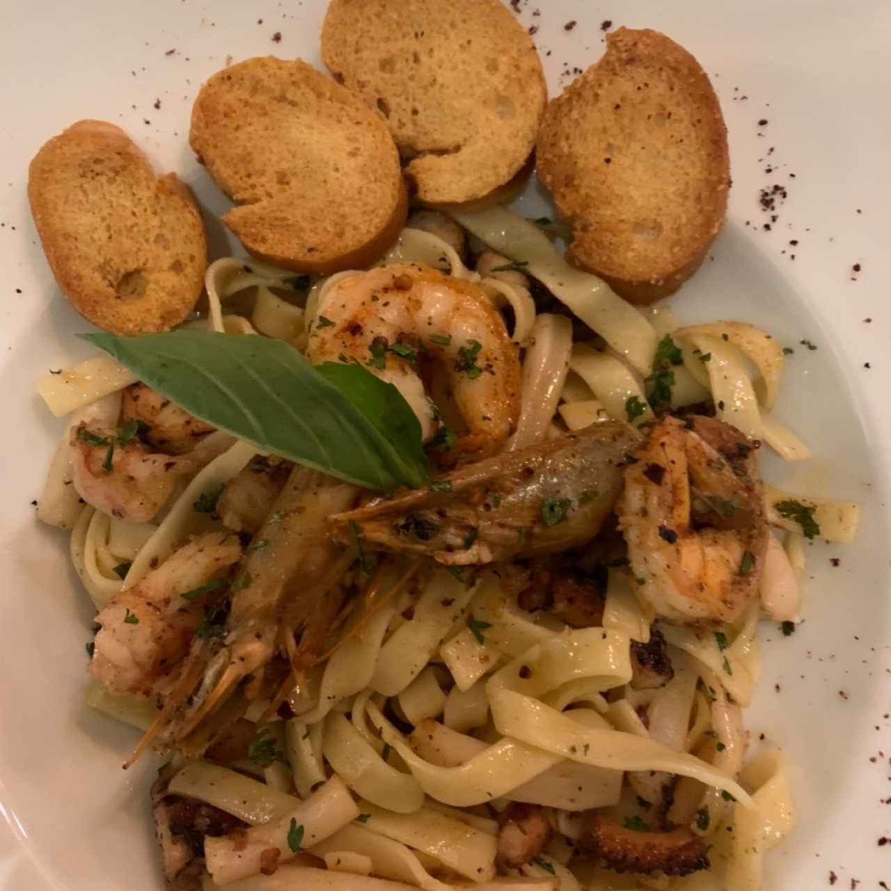 Fetuccini con mariscos