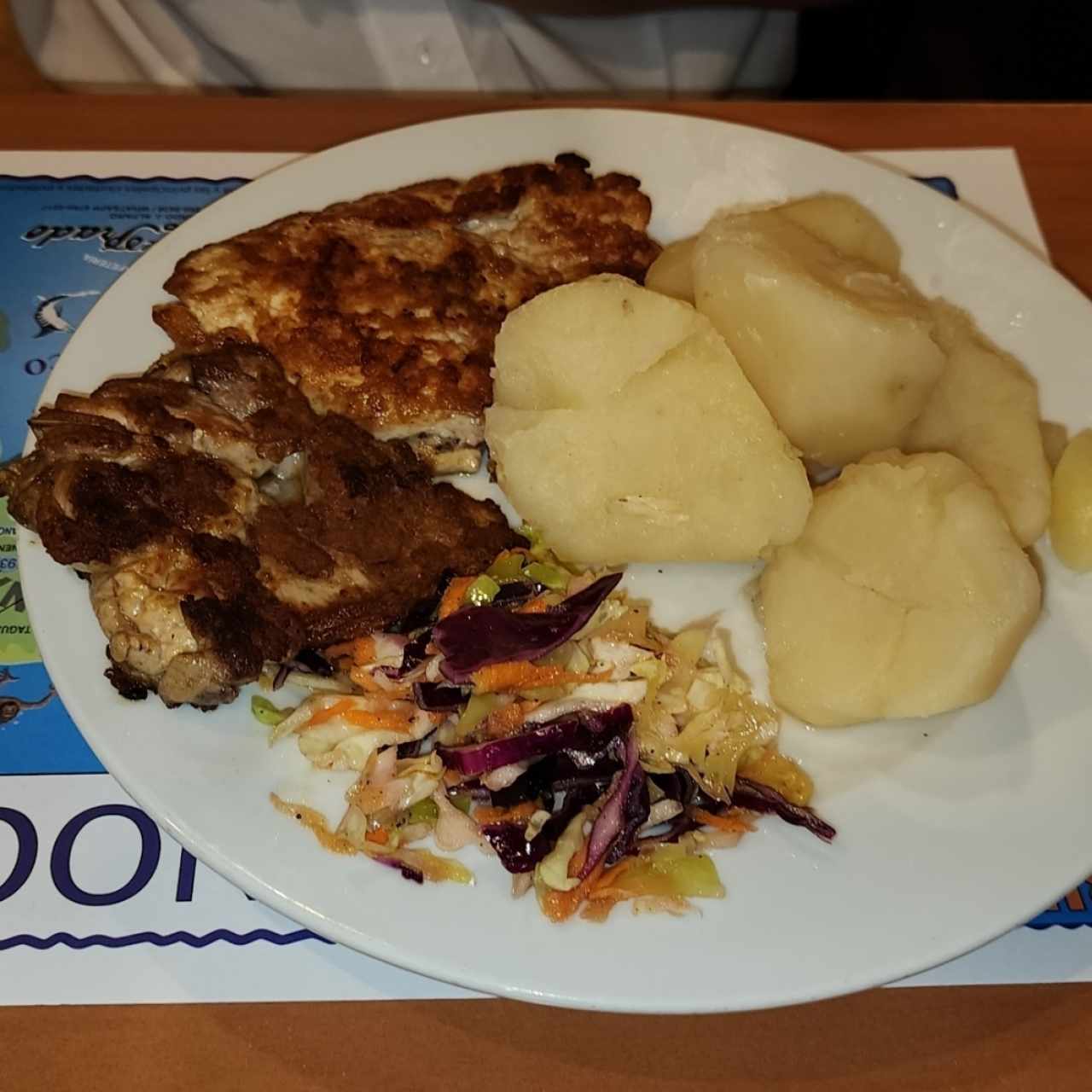 Pollo a la plancha con papa hervida