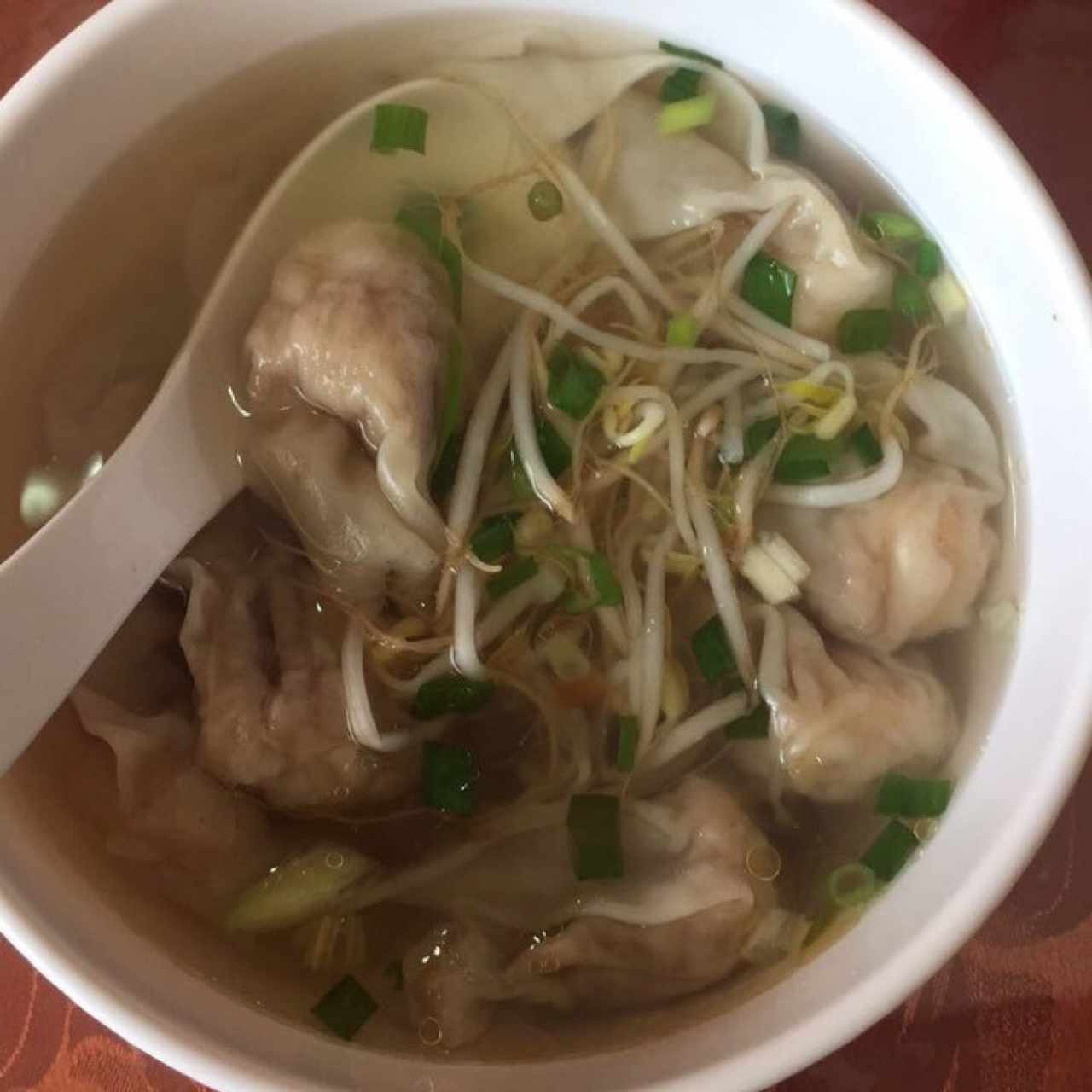 sopa de wanton con camarón