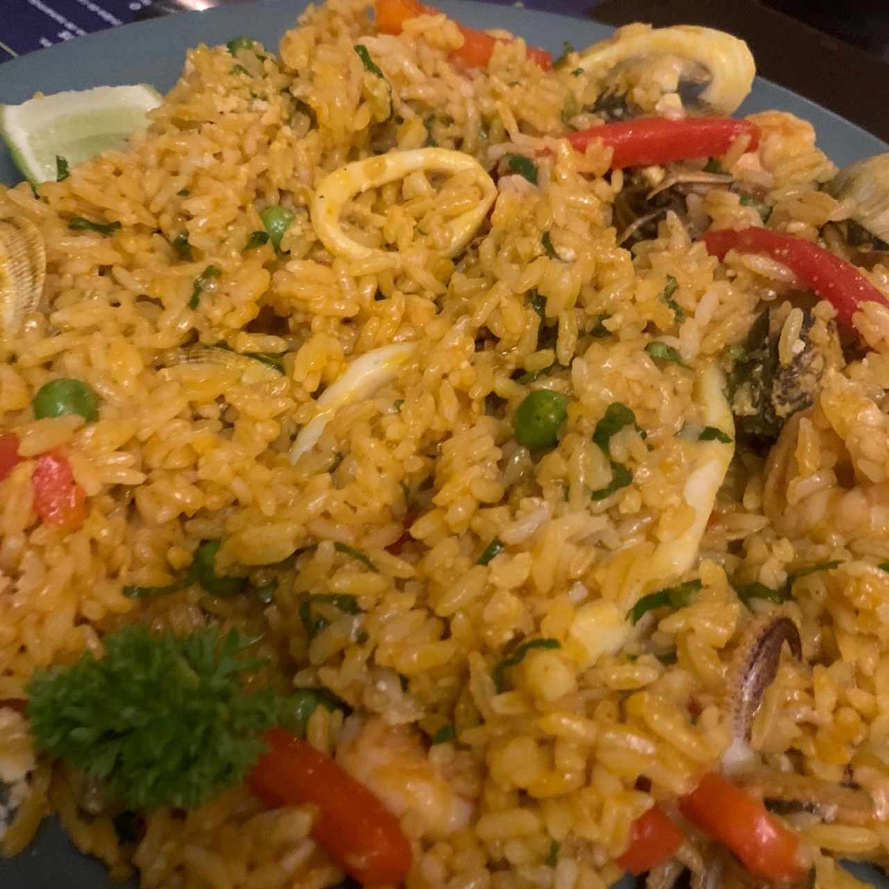 Platos Fuertes - Arroz con Mariscos