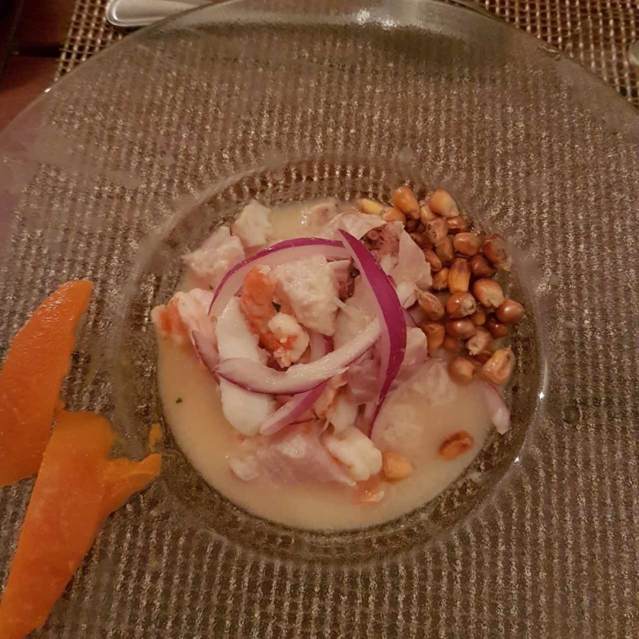 CEBICHE DE PESCADO, PULPO Y CAMARONES