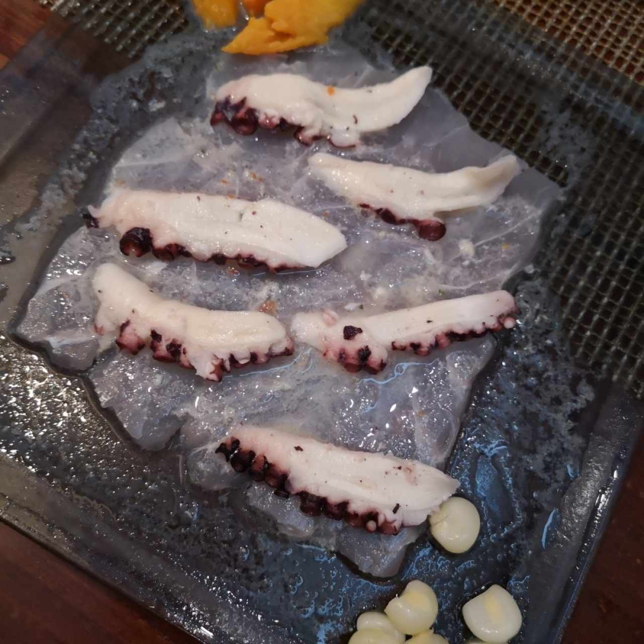 Tiradito de Corvina y Pulpo al natural