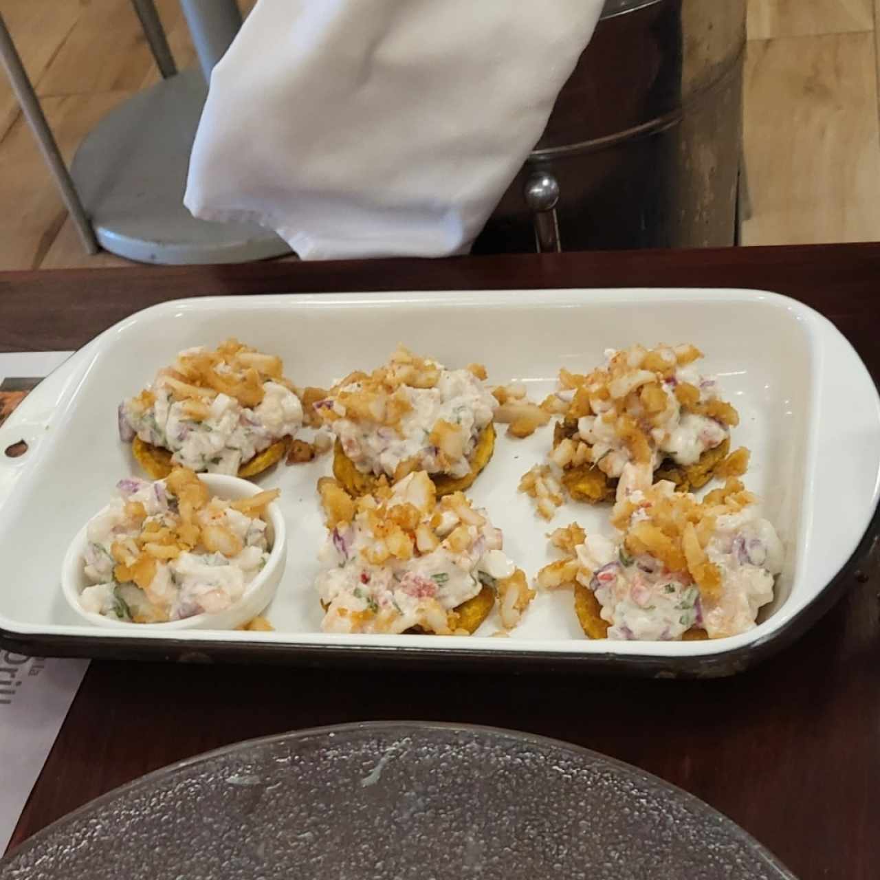 Canastas de Patacones con Cebiche 