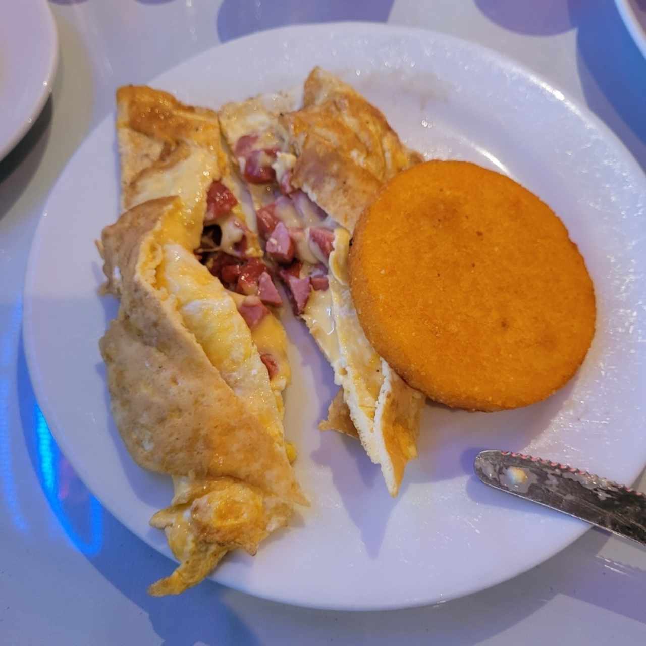 omelete queso y jamón y tortilla 