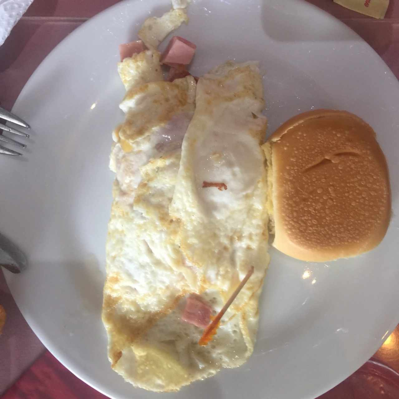 omelette de clara de huevo con jamón