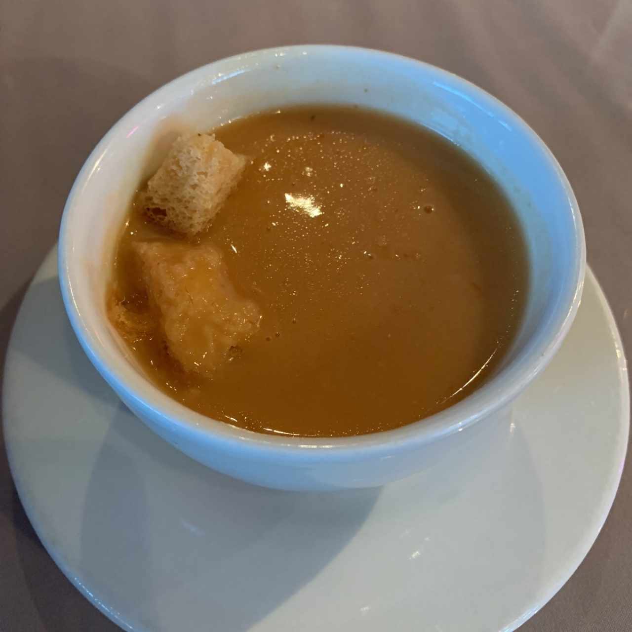 sopa de langosta del menu ejecutivo