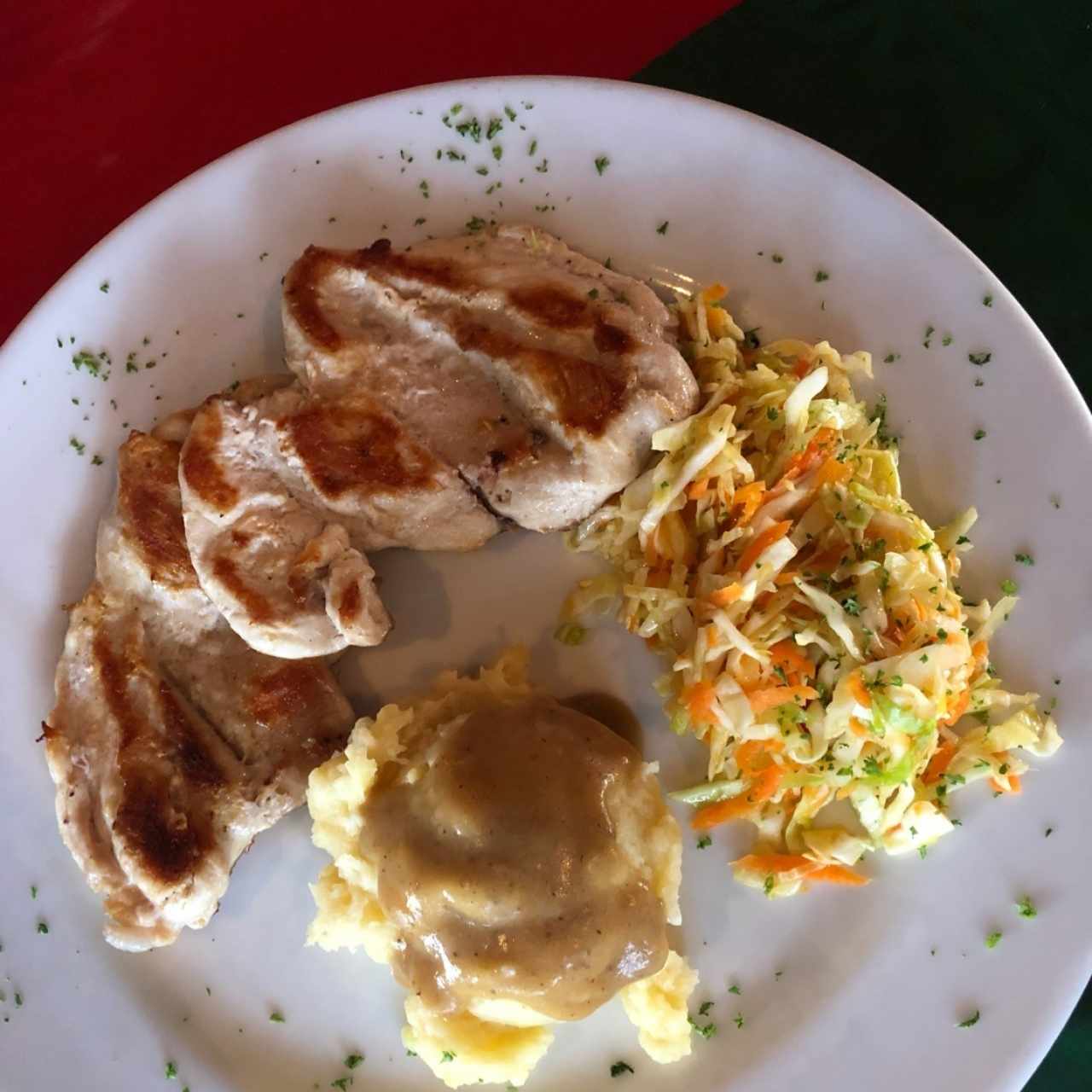 pollo a la plancha con puré