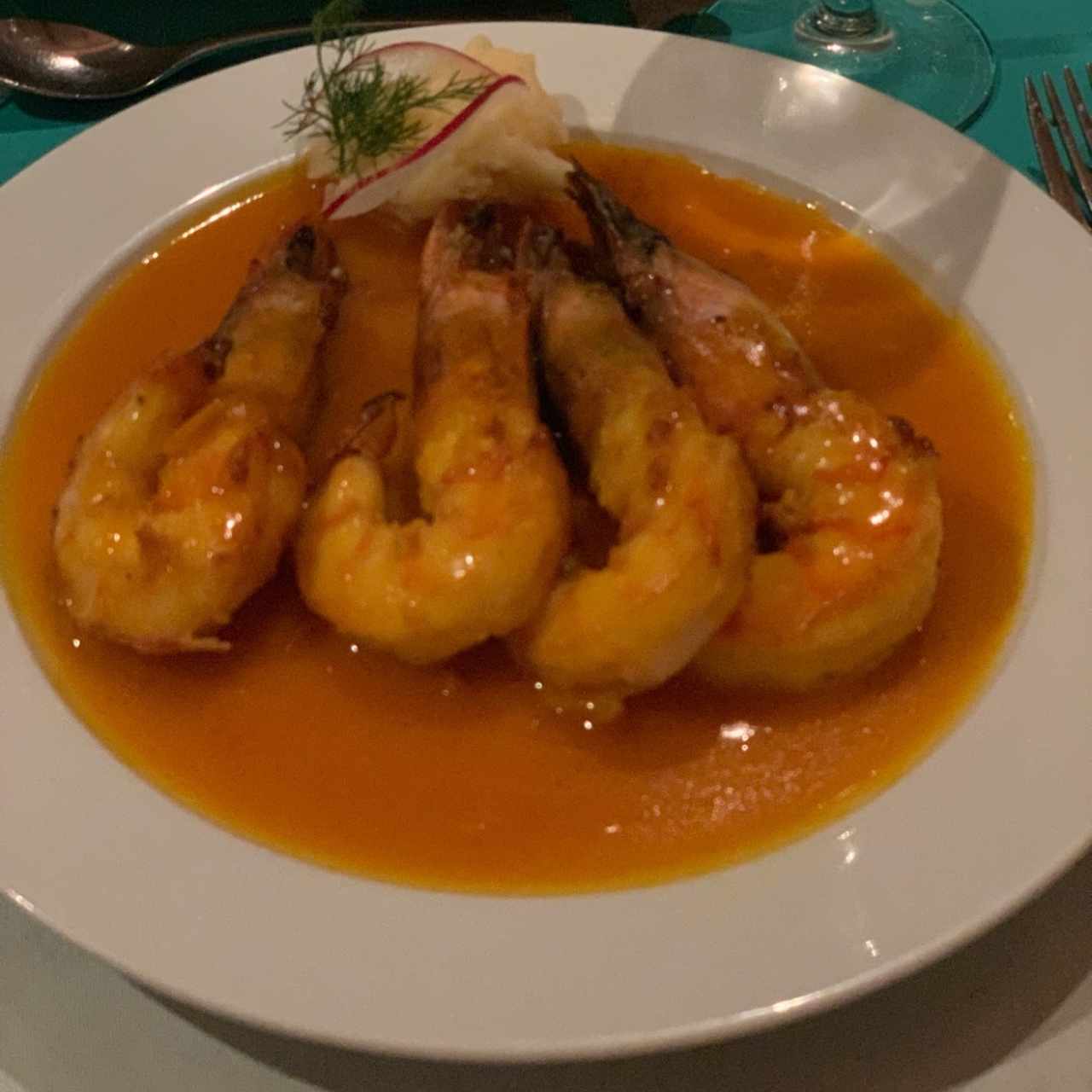 langostinos en salsa de maracuya