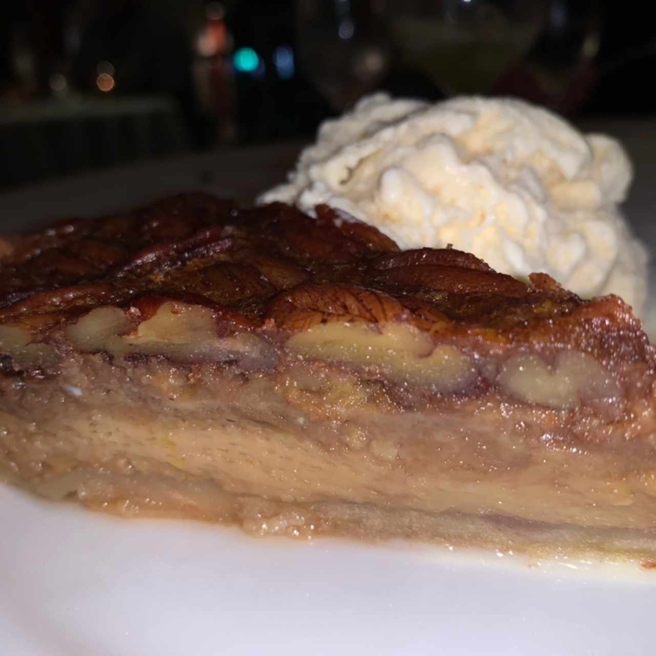 Pecan pie con helado