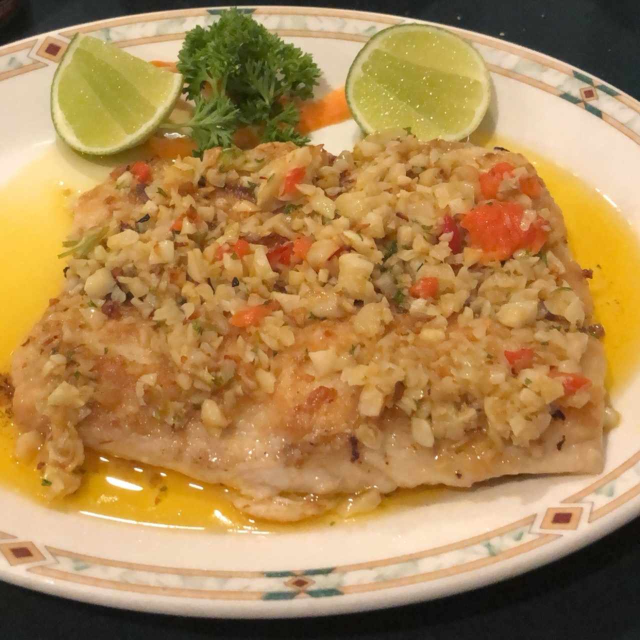 Corvina al ajillo