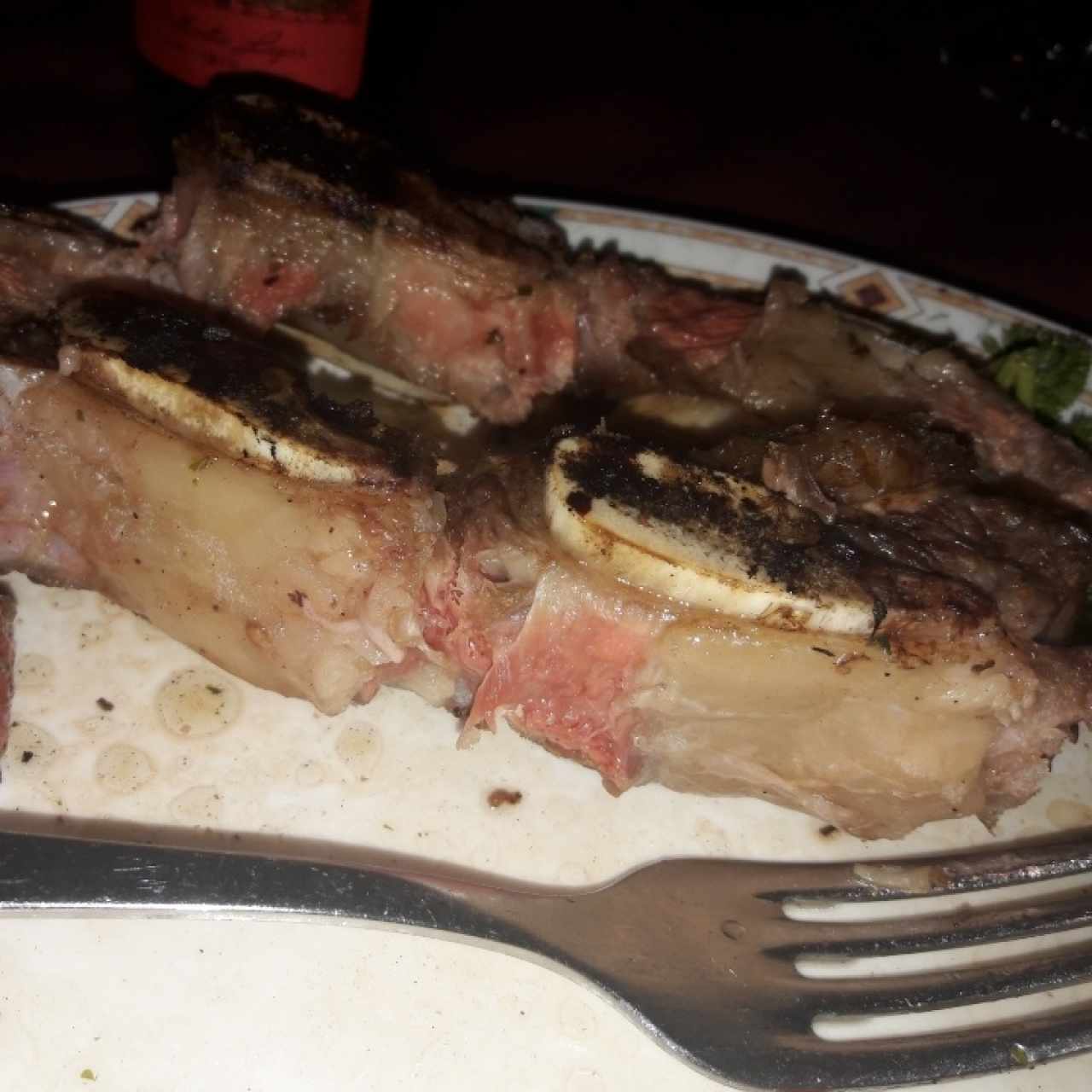 asado de tira con demasiado grasa