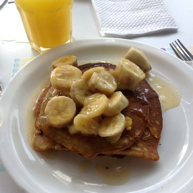 Panquecas con banana y miel