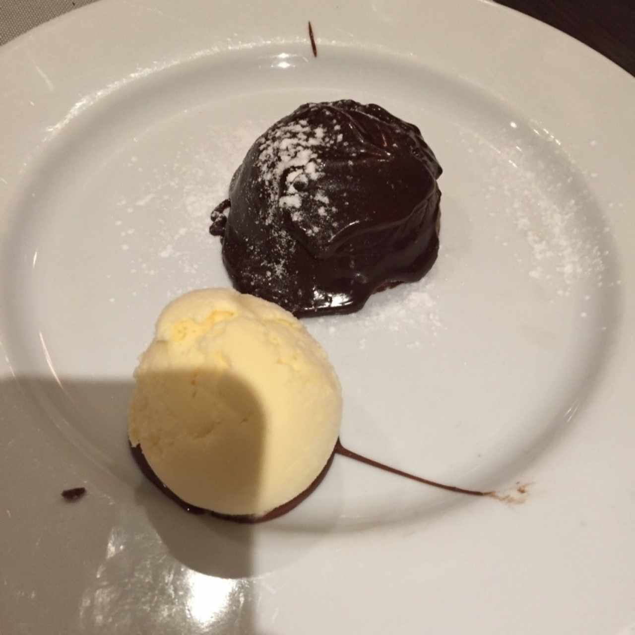 soufflè de chocolate con helado 