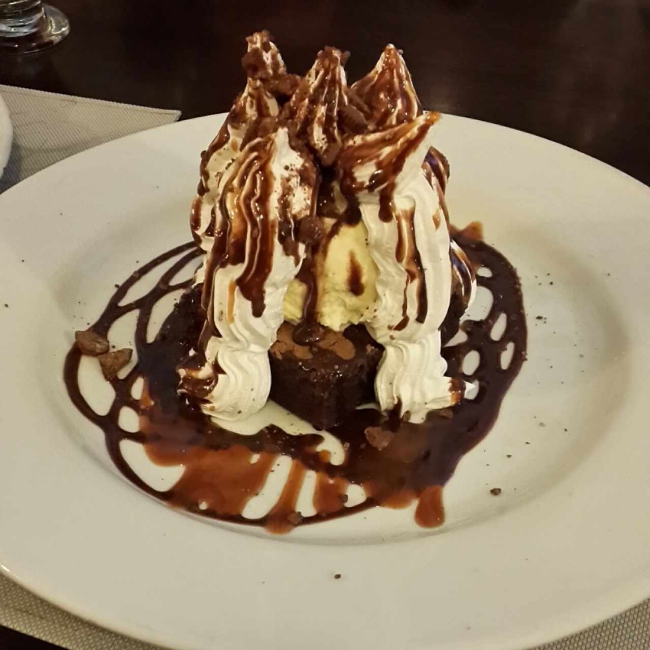 brownie con helado ... Después de una buena papá 