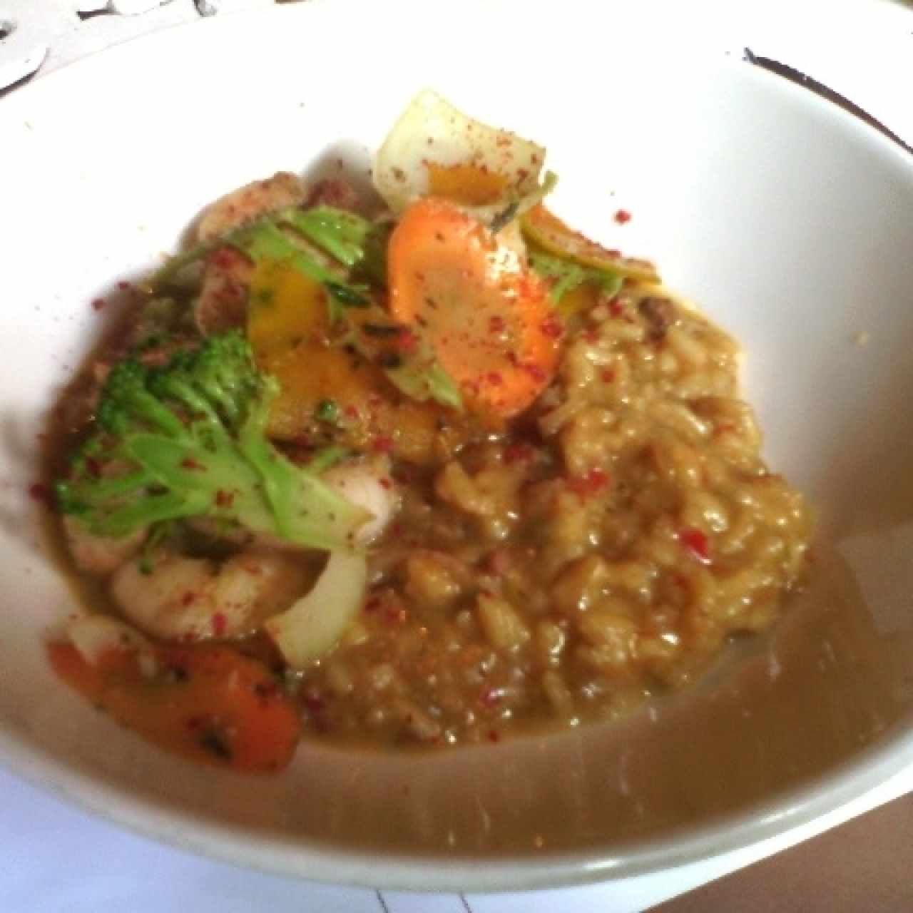 Risotto de camarones
